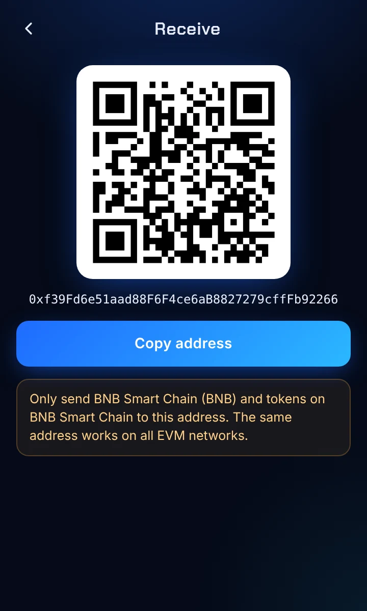 Receive with QR code